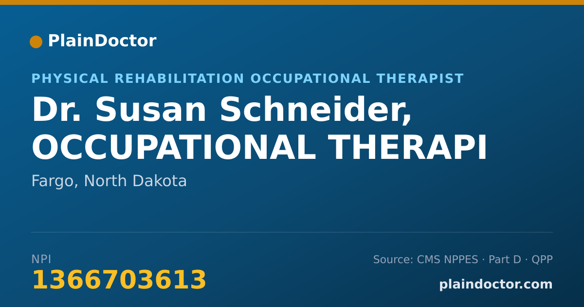 Shareable card for Susan Schneider, OCCUPATIONAL THERAPI - Physical Rehabilitation Occupational Therapist, Fargo, ND