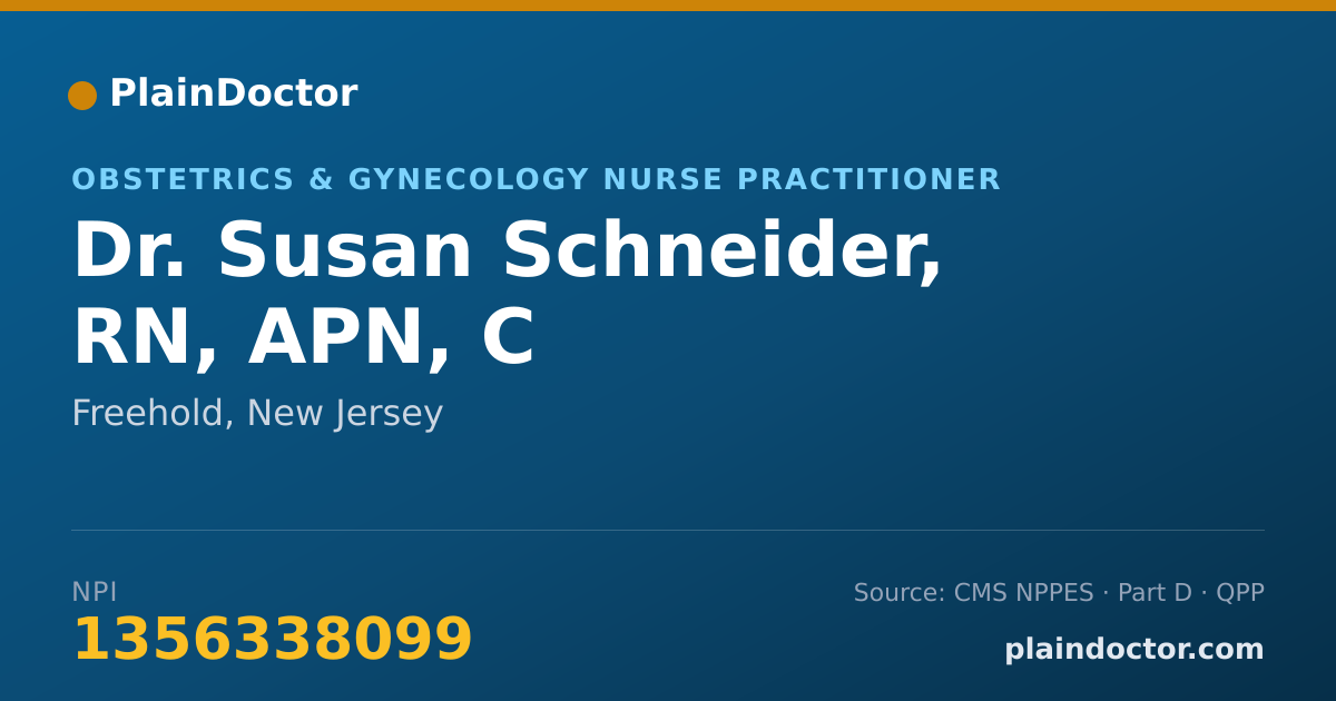 Shareable card for Susan Schneider, RN, APN, C - Obstetrics & Gynecology Nurse Practitioner, Freehold, NJ