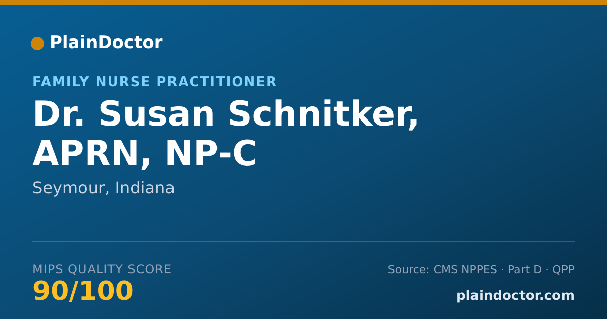 Shareable card for Susan Schnitker, APRN, NP-C - Family Nurse Practitioner, Seymour, IN