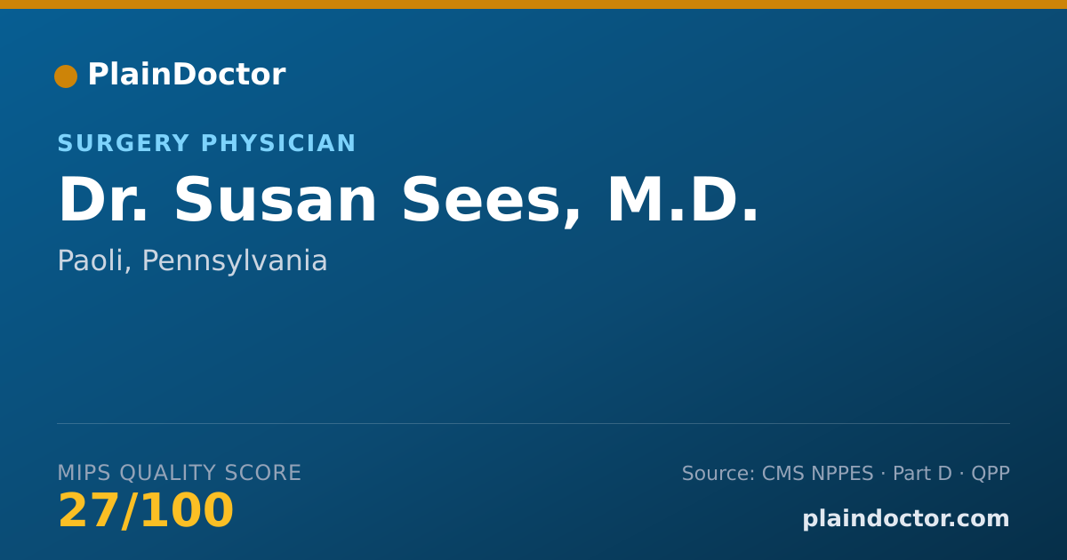 Shareable card for Susan Sees, M.D. - Surgery Physician, Paoli, PA