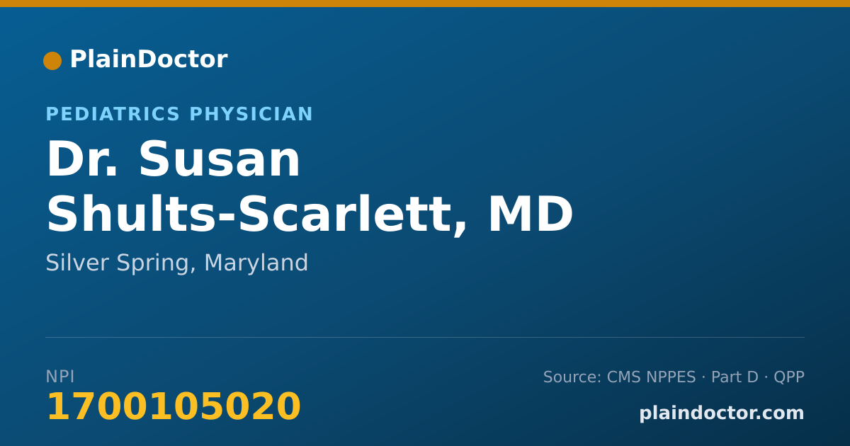 Shareable card for Susan Shults-Scarlett, MD - Pediatrics Physician, Silver Spring, MD
