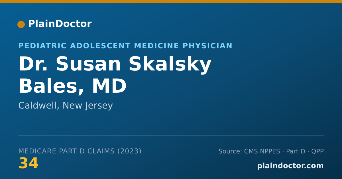 Shareable card for Susan Skalsky Bales, MD - Pediatric Adolescent Medicine Physician, Caldwell, NJ