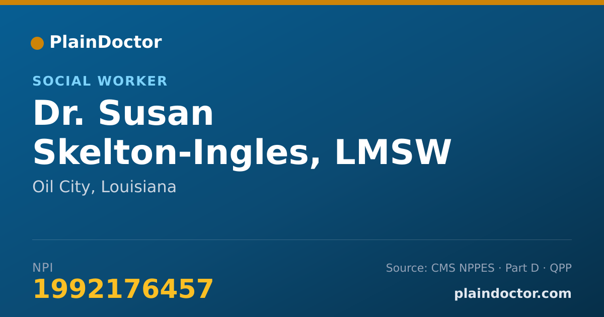 Shareable card for Susan Skelton-Ingles, LMSW - Social Worker, Oil City, LA