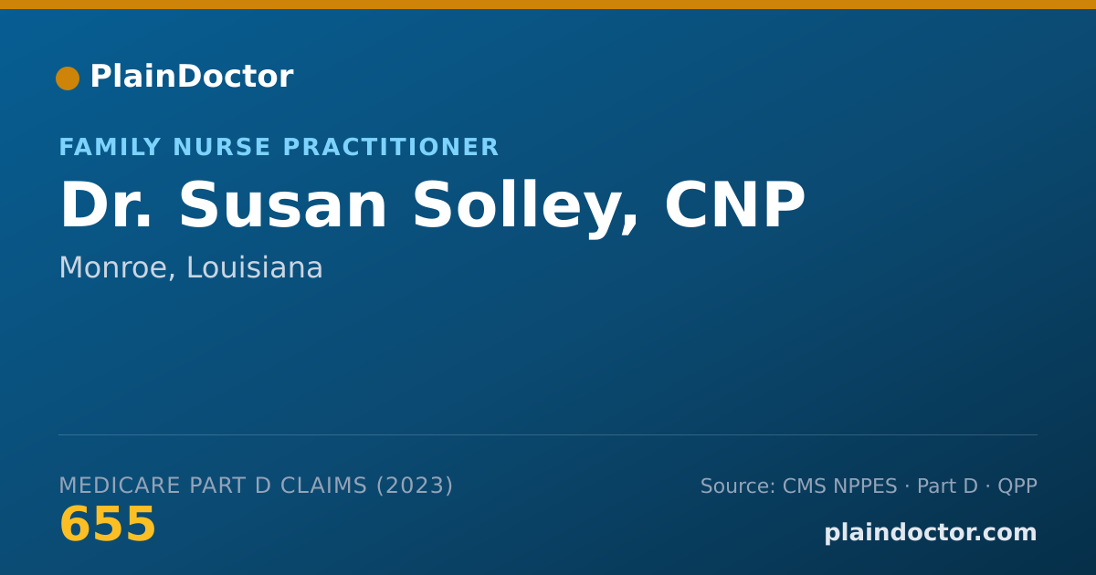 Shareable card for Susan Solley, CNP - Family Nurse Practitioner, Monroe, LA
