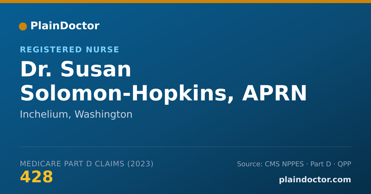 Shareable card for Susan Solomon-Hopkins, APRN - Registered Nurse, Inchelium, WA