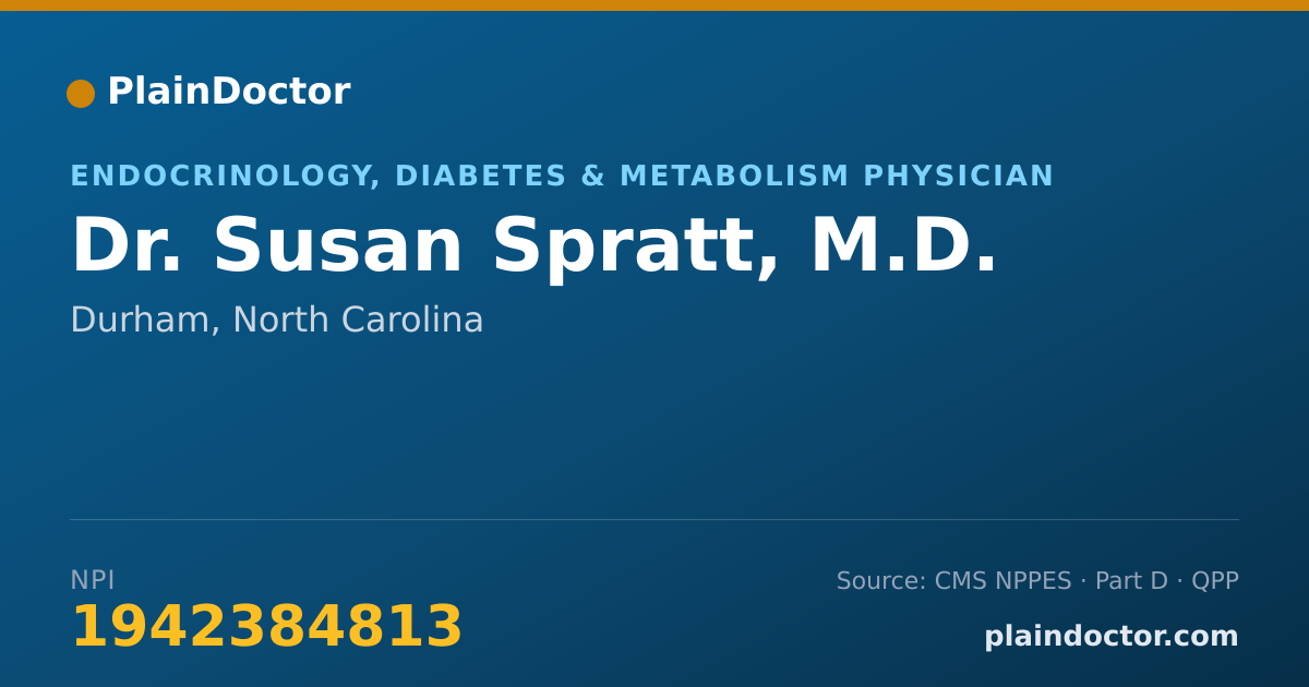 Shareable card for Susan Spratt, M.D. - Endocrinology, Diabetes & Metabolism Physician, Durham, NC