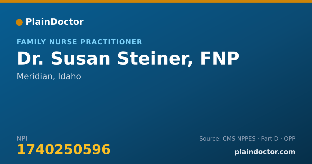 Shareable card for Susan Steiner, FNP - Family Nurse Practitioner, Meridian, ID