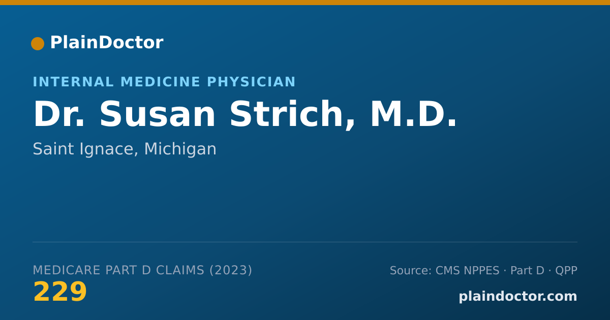 Shareable card for Susan Strich, M.D. - Internal Medicine Physician, Saint Ignace, MI