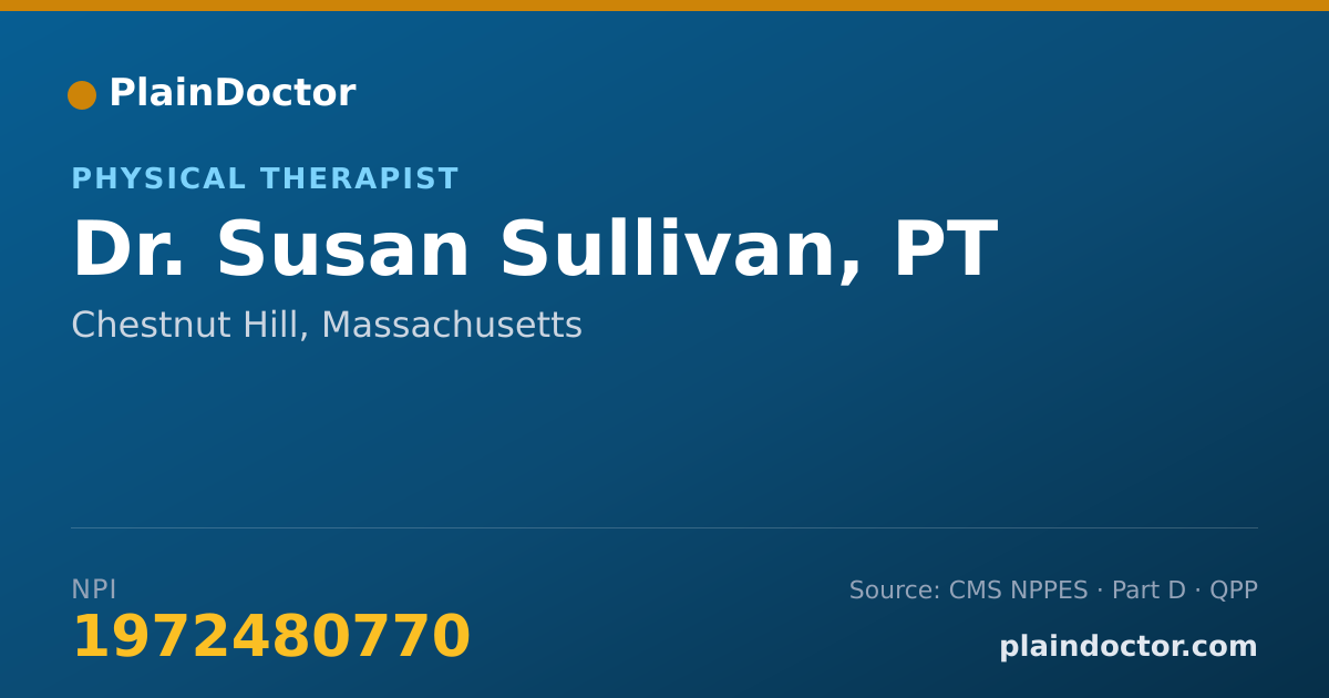 Shareable card for Susan Sullivan, PT - Physical Therapist, Chestnut Hill, MA