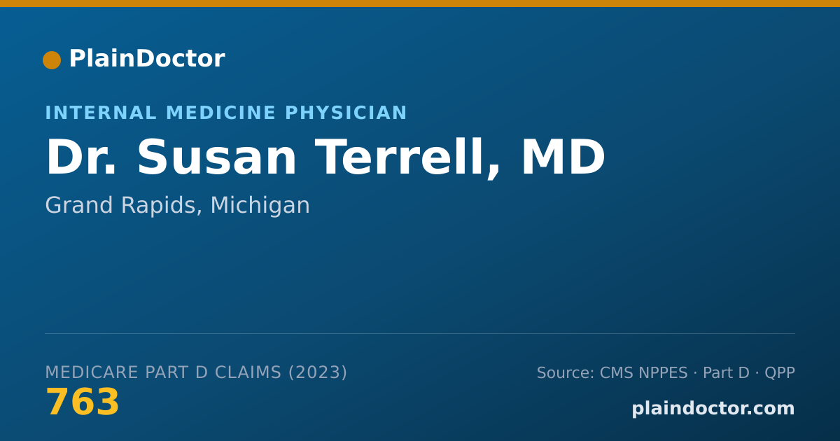 Shareable card for Susan Terrell, MD - Internal Medicine Physician, Grand Rapids, MI