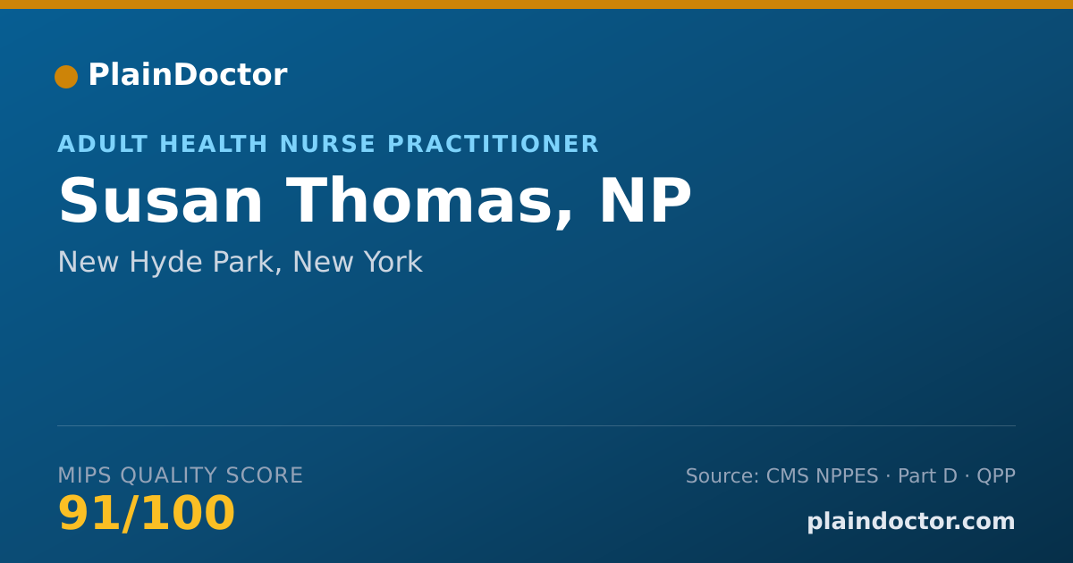 Shareable card for Susan Thomas, NP - Adult Health Nurse Practitioner, New Hyde Park, NY