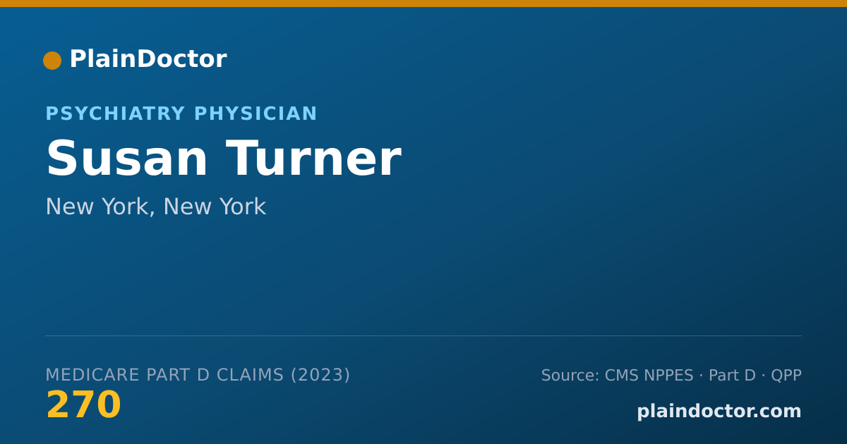 Shareable card for Susan Turner - Psychiatry Physician, New York, NY