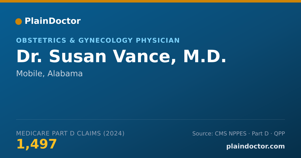 Shareable card for Susan Vance, M.D. - Obstetrics & Gynecology Physician, Mobile, AL