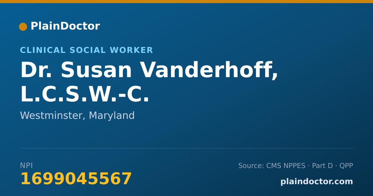 Shareable card for Susan Vanderhoff, L.C.S.W.-C. - Clinical Social Worker, Westminster, MD