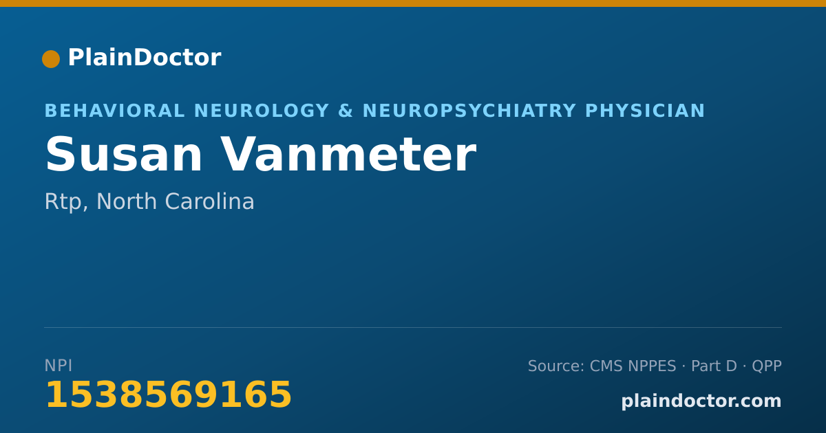 Shareable card for Susan Vanmeter - Behavioral Neurology & Neuropsychiatry Physician, Rtp, NC