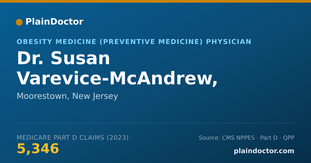 Shareable card for Susan Varevice-McAndrew, D.O. - Obesity Medicine (Preventive Medicine) Physician, Moorestown, NJ