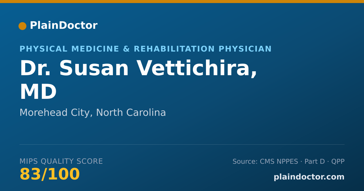 Shareable card for Susan Vettichira, MD - Physical Medicine & Rehabilitation Physician, Morehead City, NC