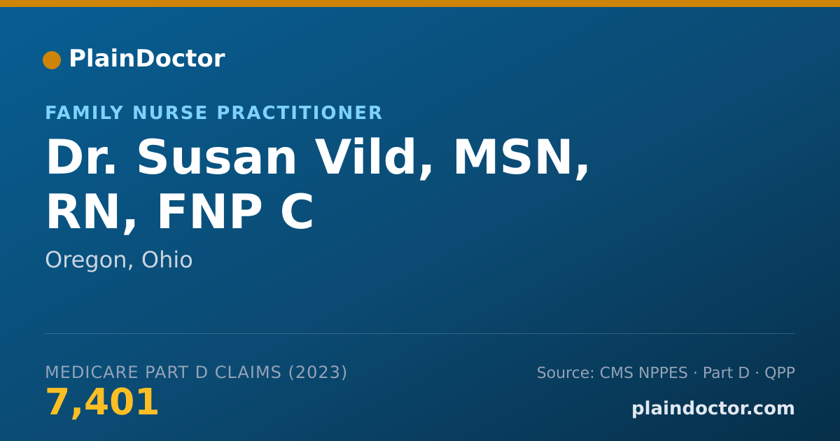 Shareable card for Susan Vild, MSN, RN, FNP C - Family Nurse Practitioner, Oregon, OH