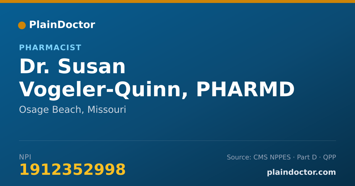 Shareable card for Susan Vogeler-Quinn, PHARMD - Pharmacist, Osage Beach, MO