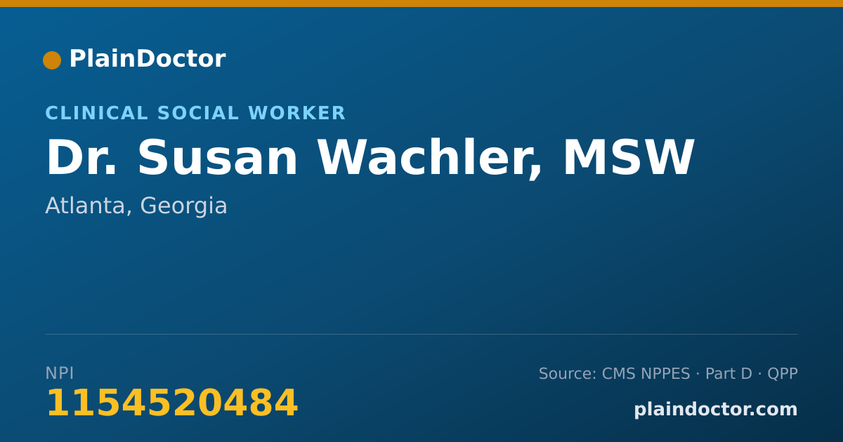 Shareable card for Susan Wachler, MSW - Clinical Social Worker, Atlanta, GA