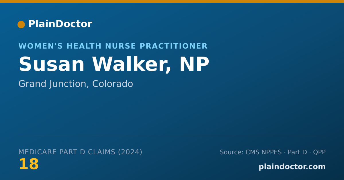 Shareable card for Susan Walker, NP - Women's Health Nurse Practitioner, Grand Junction, CO