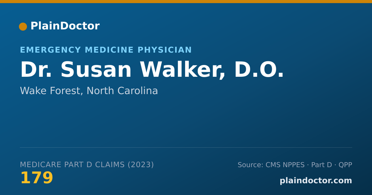 Shareable card for Susan Walker, D.O. - Emergency Medicine Physician, Wake Forest, NC