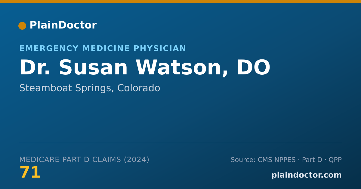 Shareable card for Susan Watson, DO - Emergency Medicine Physician, Steamboat Springs, CO