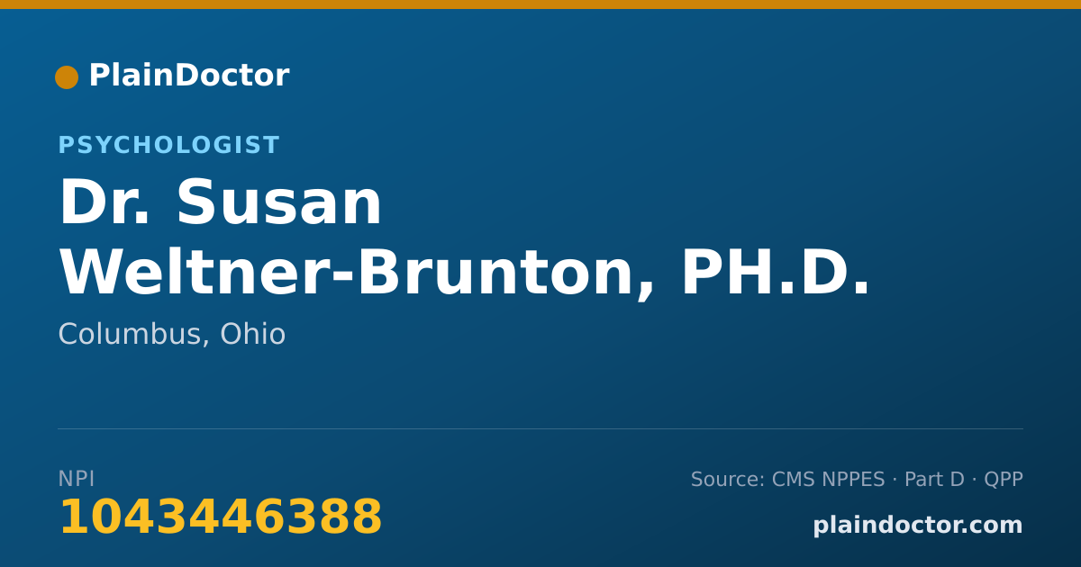 Shareable card for Susan Weltner-Brunton, PH.D. - Psychologist, Columbus, OH