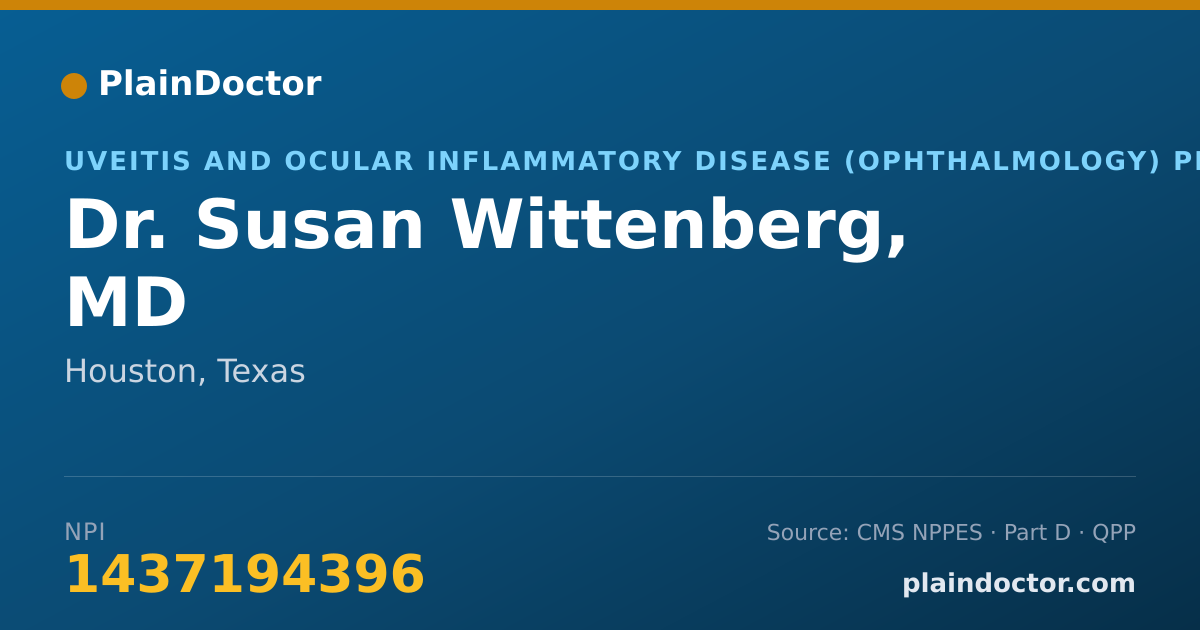 Shareable card for Susan Wittenberg, MD - Uveitis and Ocular Inflammatory Disease (Ophthalmology) Physician, Houston, TX