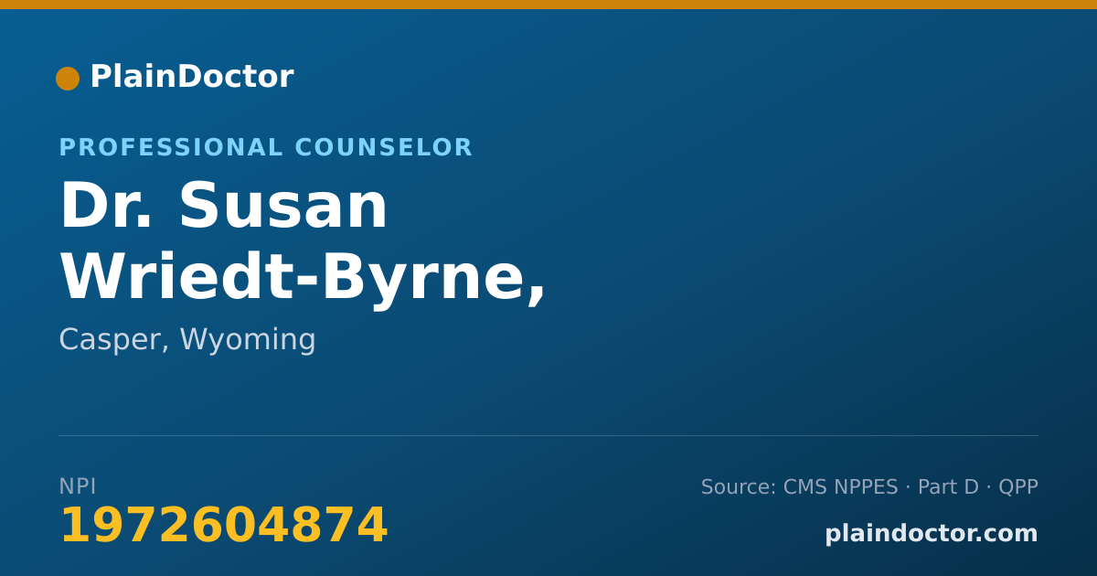 Shareable card for Susan Wriedt-Byrne, MS,LPC,NNC - Professional Counselor, Casper, WY