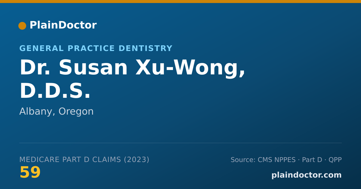 Shareable card for Susan Xu-Wong, D.D.S. - General Practice Dentistry, Albany, OR