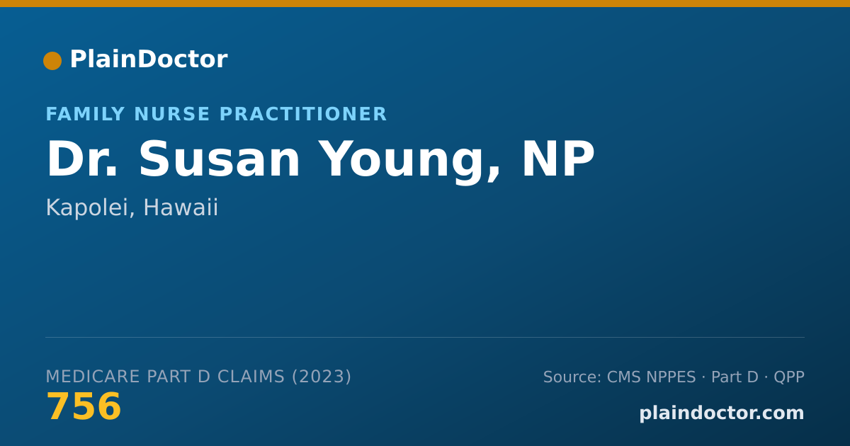 Shareable card for Susan Young, NP - Family Nurse Practitioner, Kapolei, HI
