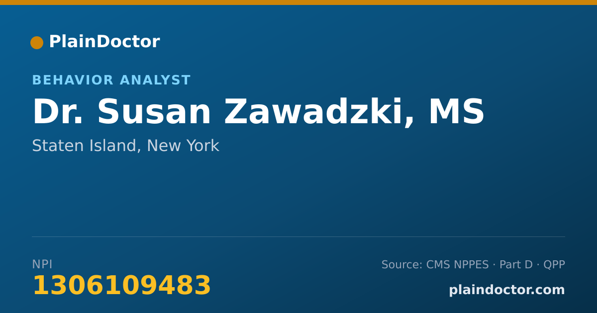Shareable card for Susan Zawadzki, MS - Behavior Analyst, Staten Island, NY