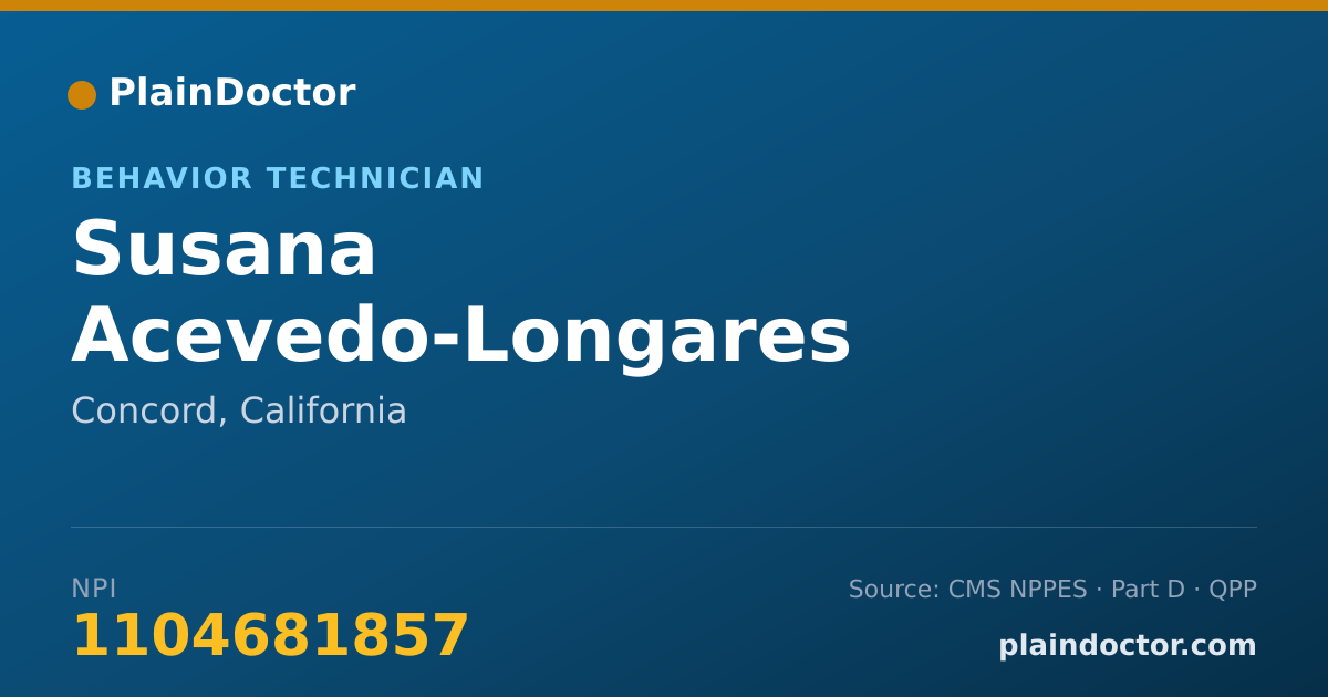 Shareable card for Susana Acevedo-Longares - Behavior Technician, Concord, CA