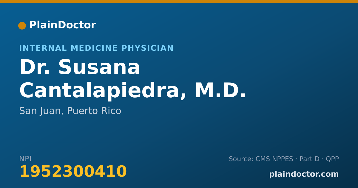 Shareable card for Susana Cantalapiedra, M.D. - Internal Medicine Physician, San Juan, PR