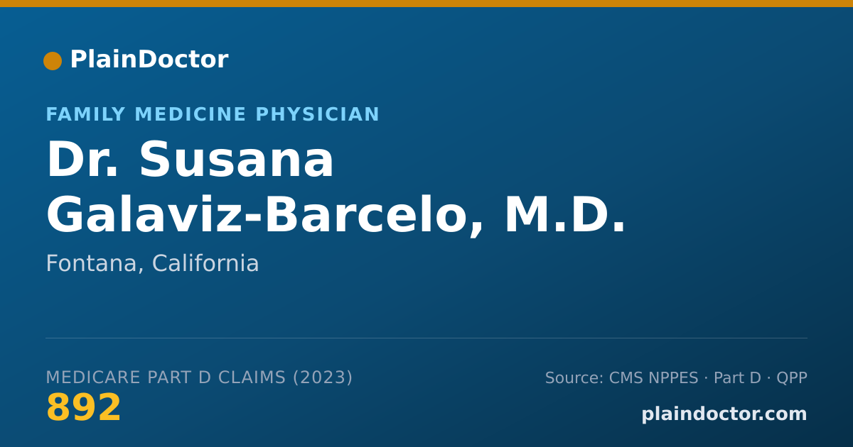 Shareable card for Susana Galaviz-Barcelo, M.D. - Family Medicine Physician, Fontana, CA