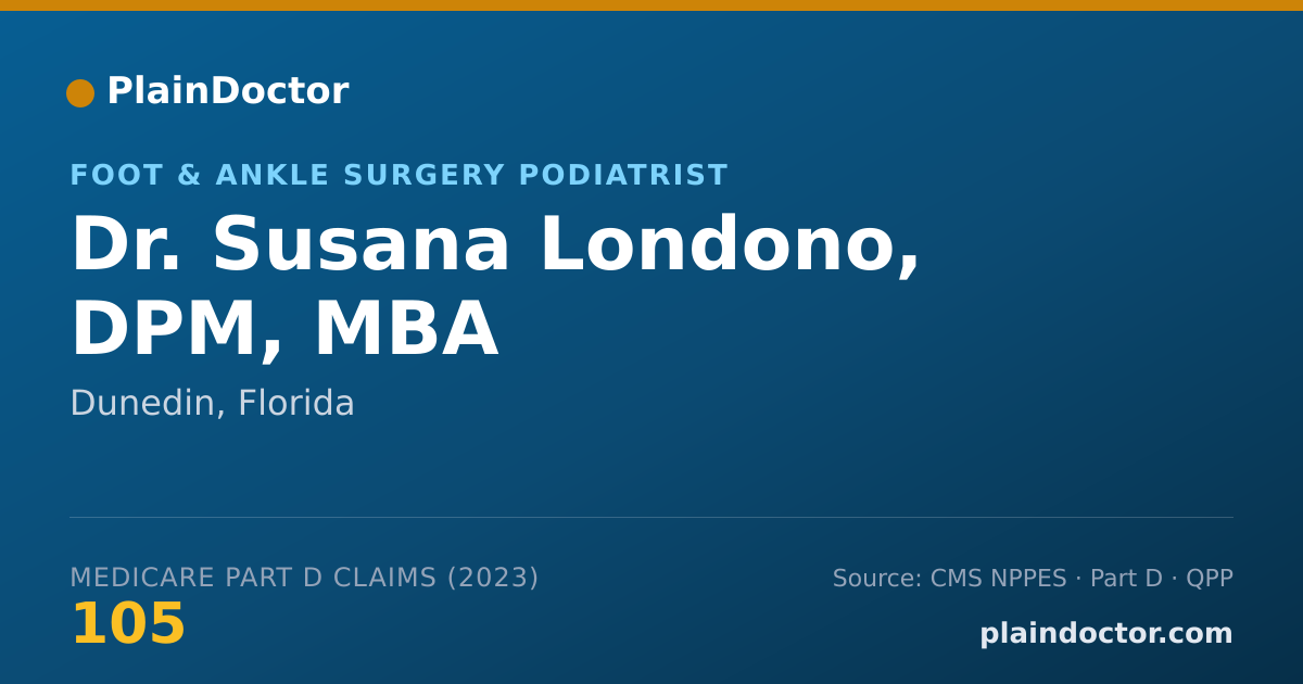 Shareable card for Susana Londono, DPM, MBA - Foot & Ankle Surgery Podiatrist, Dunedin, FL
