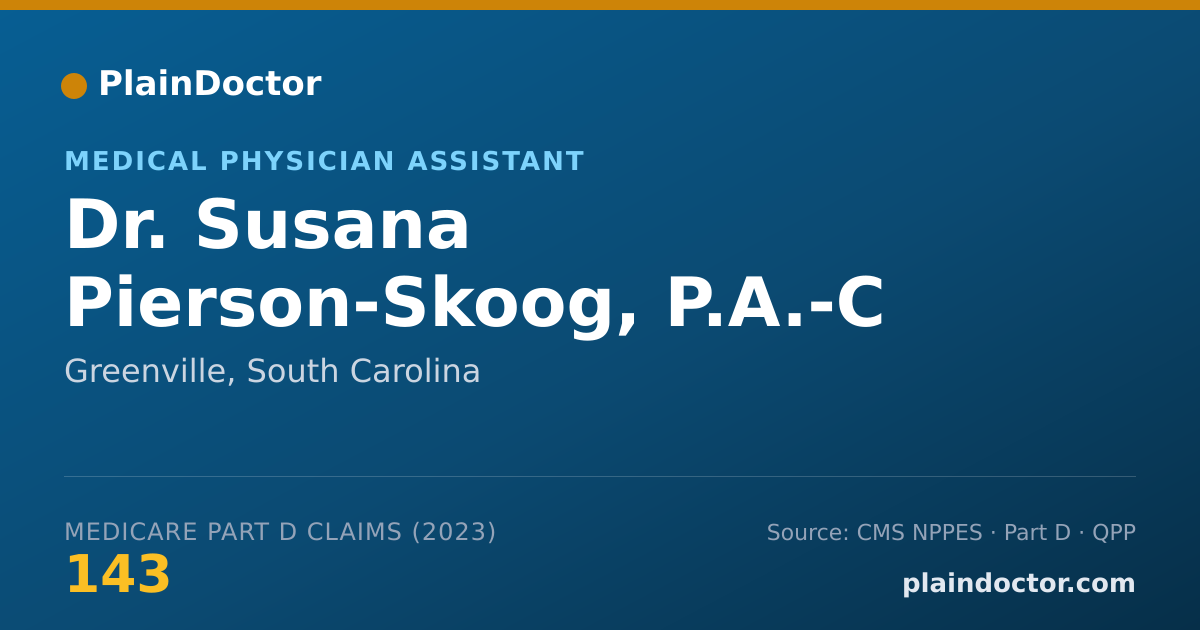 Shareable card for Susana Pierson-Skoog, P.A.-C - Medical Physician Assistant, Greenville, SC