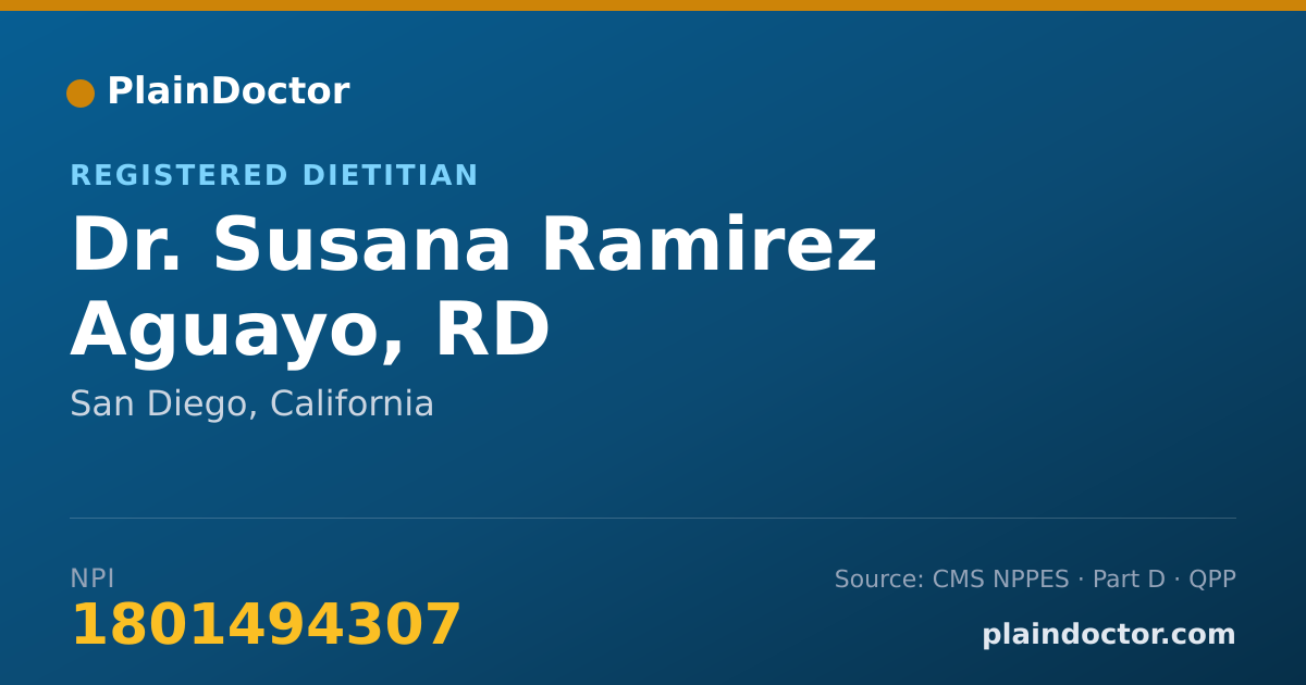 Shareable card for Susana Ramirez Aguayo, RD - Registered Dietitian, San Diego, CA
