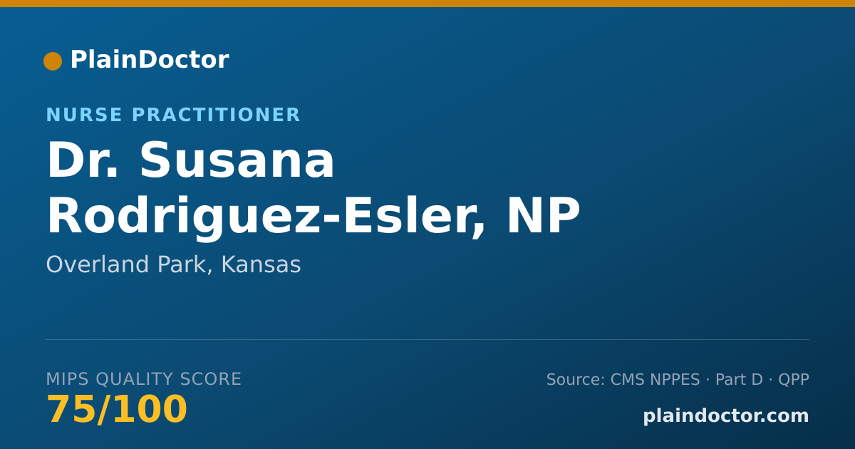 Shareable card for Susana Rodriguez-Esler, NP - Nurse Practitioner, Overland Park, KS