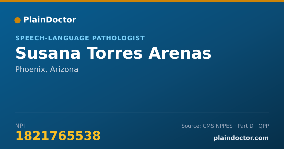 Shareable card for Susana Torres Arenas - Speech-Language Pathologist, Phoenix, AZ