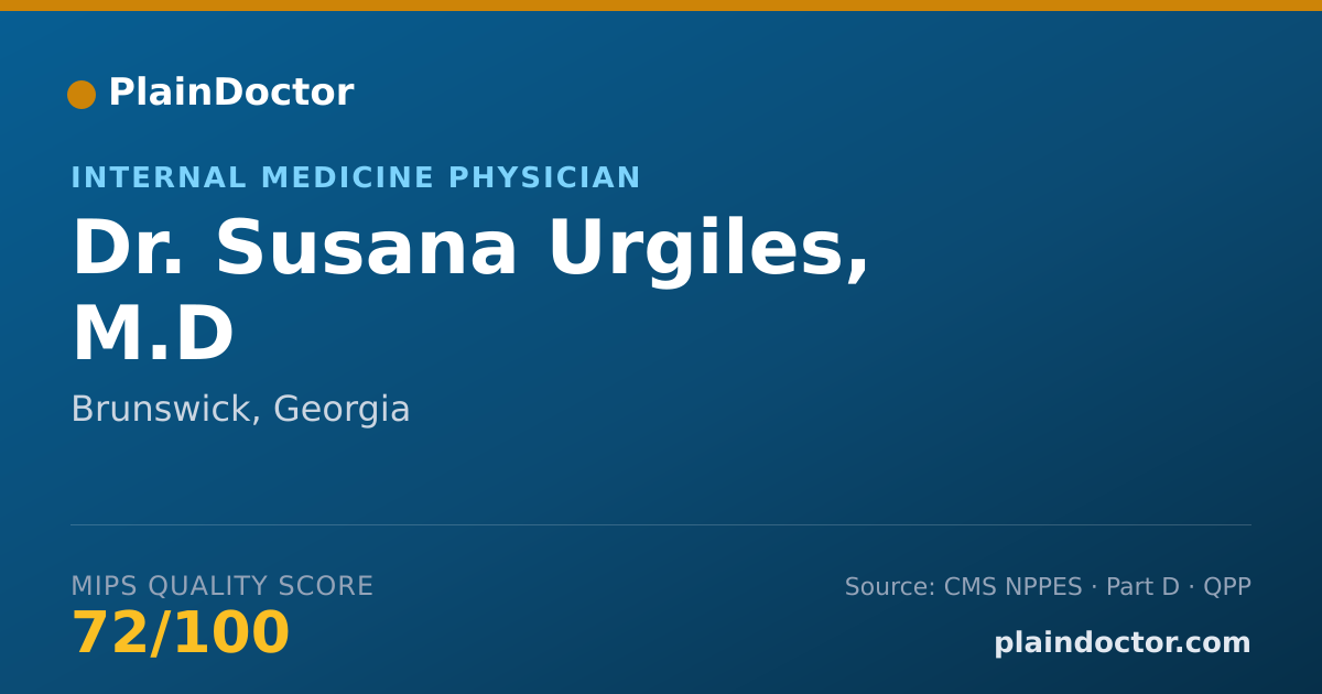 Shareable card for Susana Urgiles, M.D - Internal Medicine Physician, Brunswick, GA