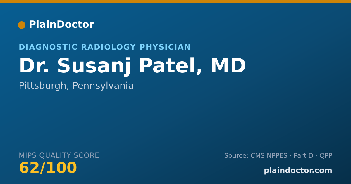 Shareable card for Susanj Patel, MD - Diagnostic Radiology Physician, Pittsburgh, PA