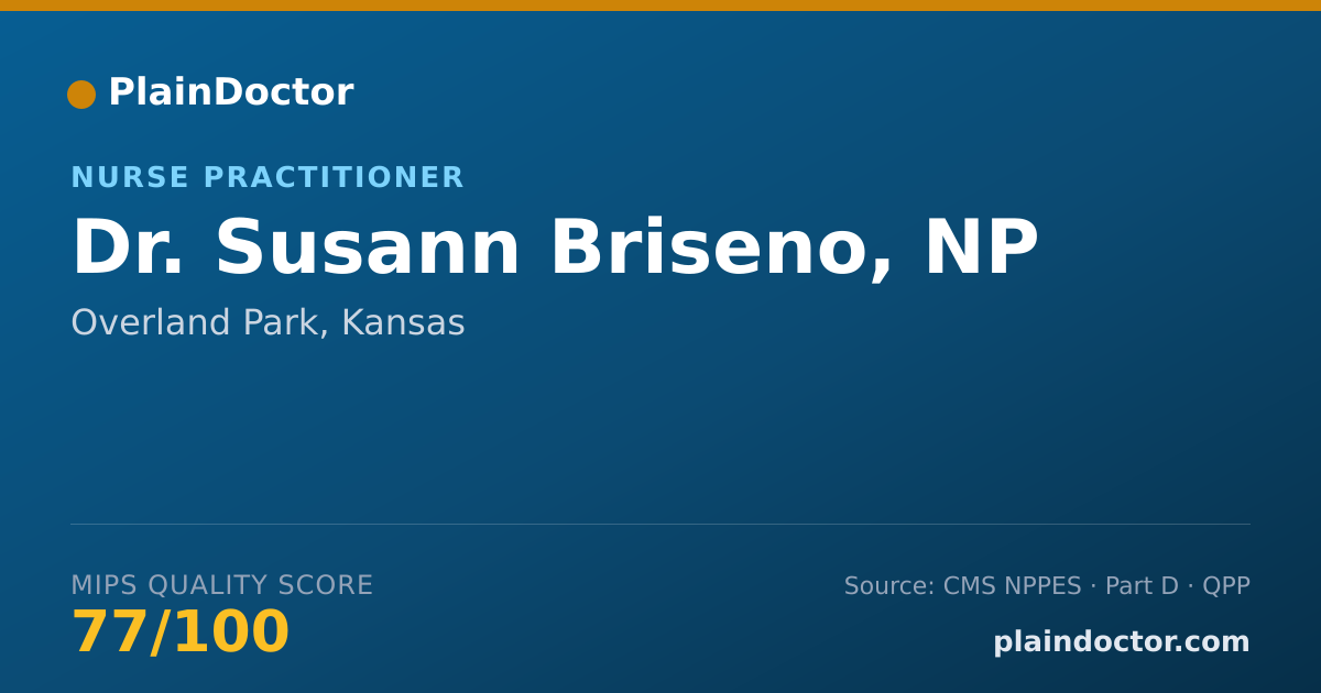 Shareable card for Susann Briseno, NP - Nurse Practitioner, Overland Park, KS