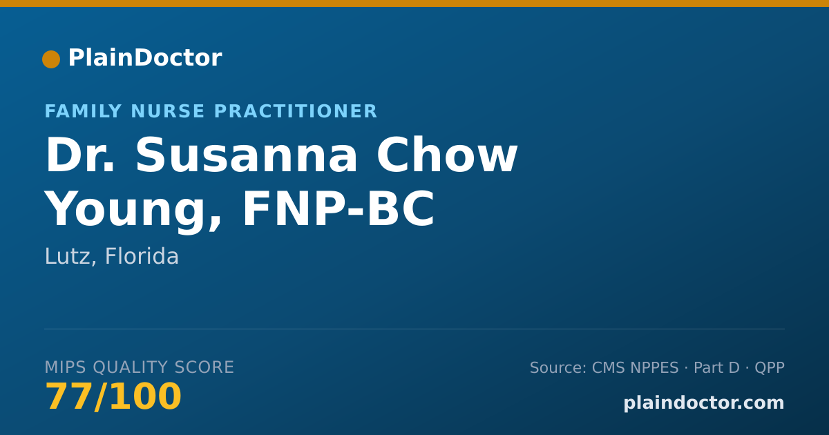 Shareable card for Susanna Chow Young, FNP-BC - Family Nurse Practitioner, Lutz, FL