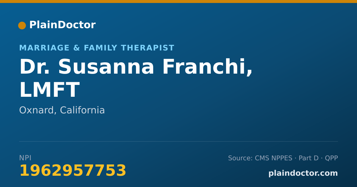 Shareable card for Susanna Franchi, LMFT - Marriage & Family Therapist, Oxnard, CA