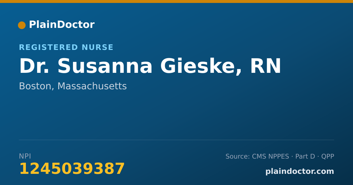 Shareable card for Susanna Gieske, RN - Registered Nurse, Boston, MA