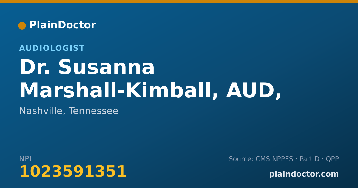 Shareable card for Susanna Marshall-Kimball, AUD, CCC-A - Audiologist, Nashville, TN
