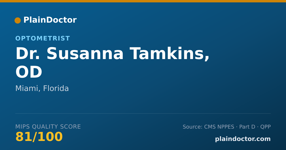 Shareable card for Susanna Tamkins, OD - Optometrist, Miami, FL
