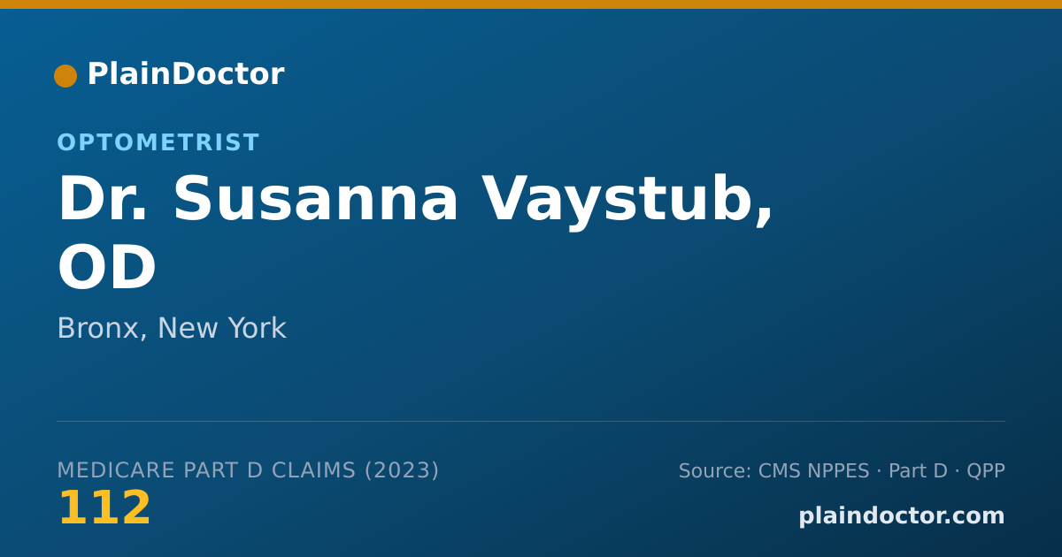 Shareable card for Susanna Vaystub, OD - Optometrist, Bronx, NY
